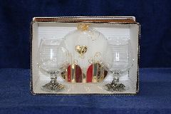 Hochzeitskerze mit Cognacschwenker